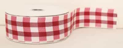 Check Burgundy Ribbon