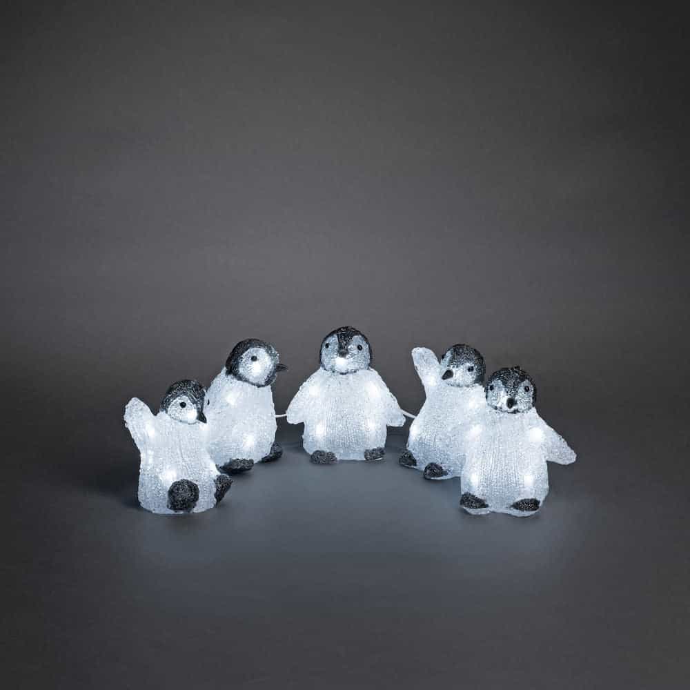 Acrylic Penguin 5 Pc Set LED