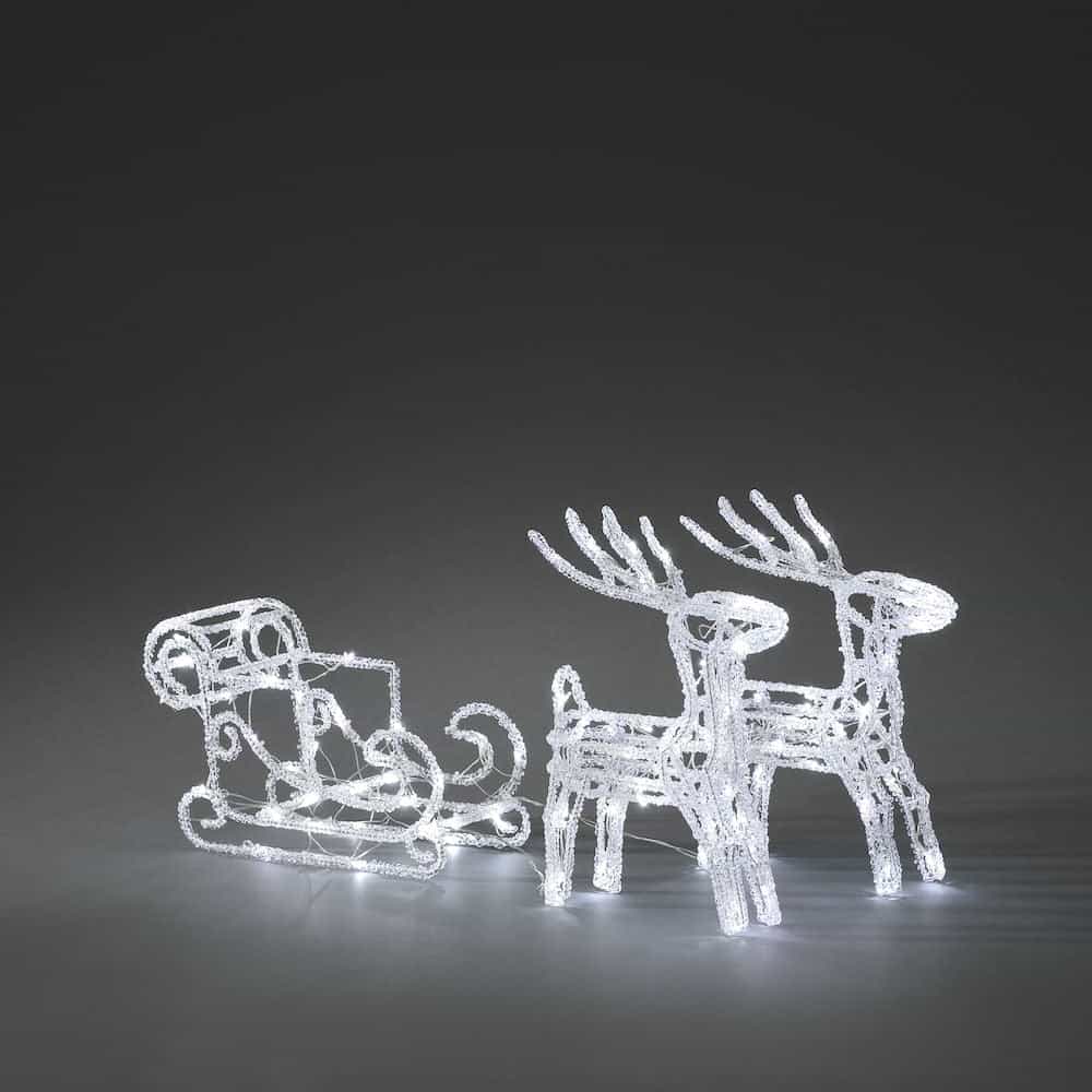 Acrylic Reindeers & Sledge LED