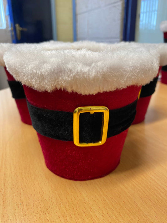 Velvet Christmas Santa Pots