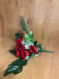 Poinsettia Rosebud & Holly Bush