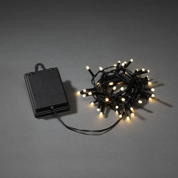 WARM WHITE 40 BATTERY OPERATED STRING LIGHTS with Timer