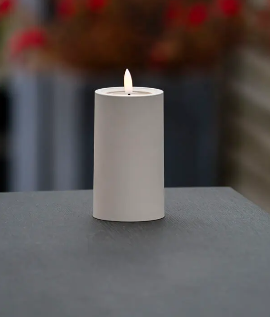 LED Candle Warm White 12cm with timer, outdoor