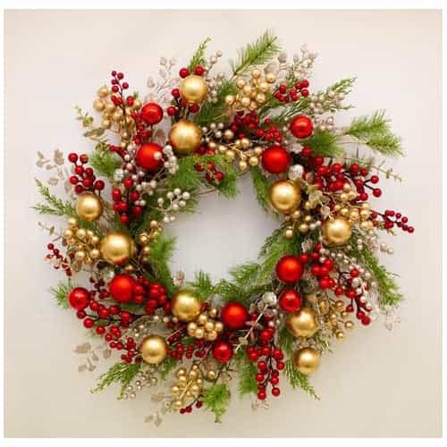 FESTIVE SPARKLE LUXURY LARGE WREATH 65CM