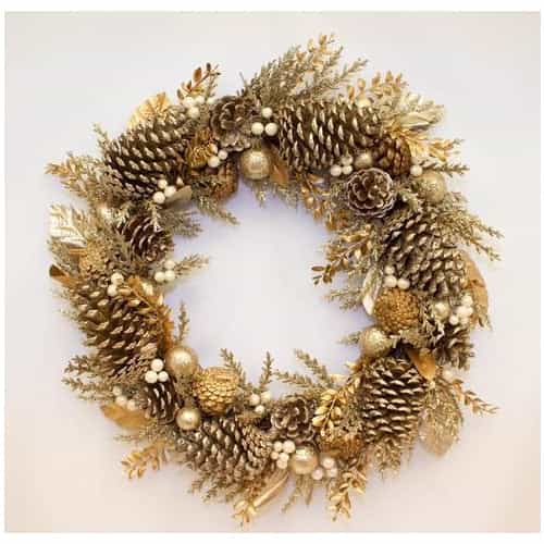 GILDED SPARKLE LARGE WREATH 60CM
