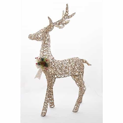 NATURAL SPARKLE REINDEER WITH LIGHTS 120CM