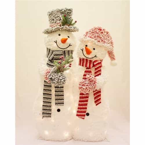 SNOW FLURRY LARGE COUPLE WITH LIGHTS 100CM