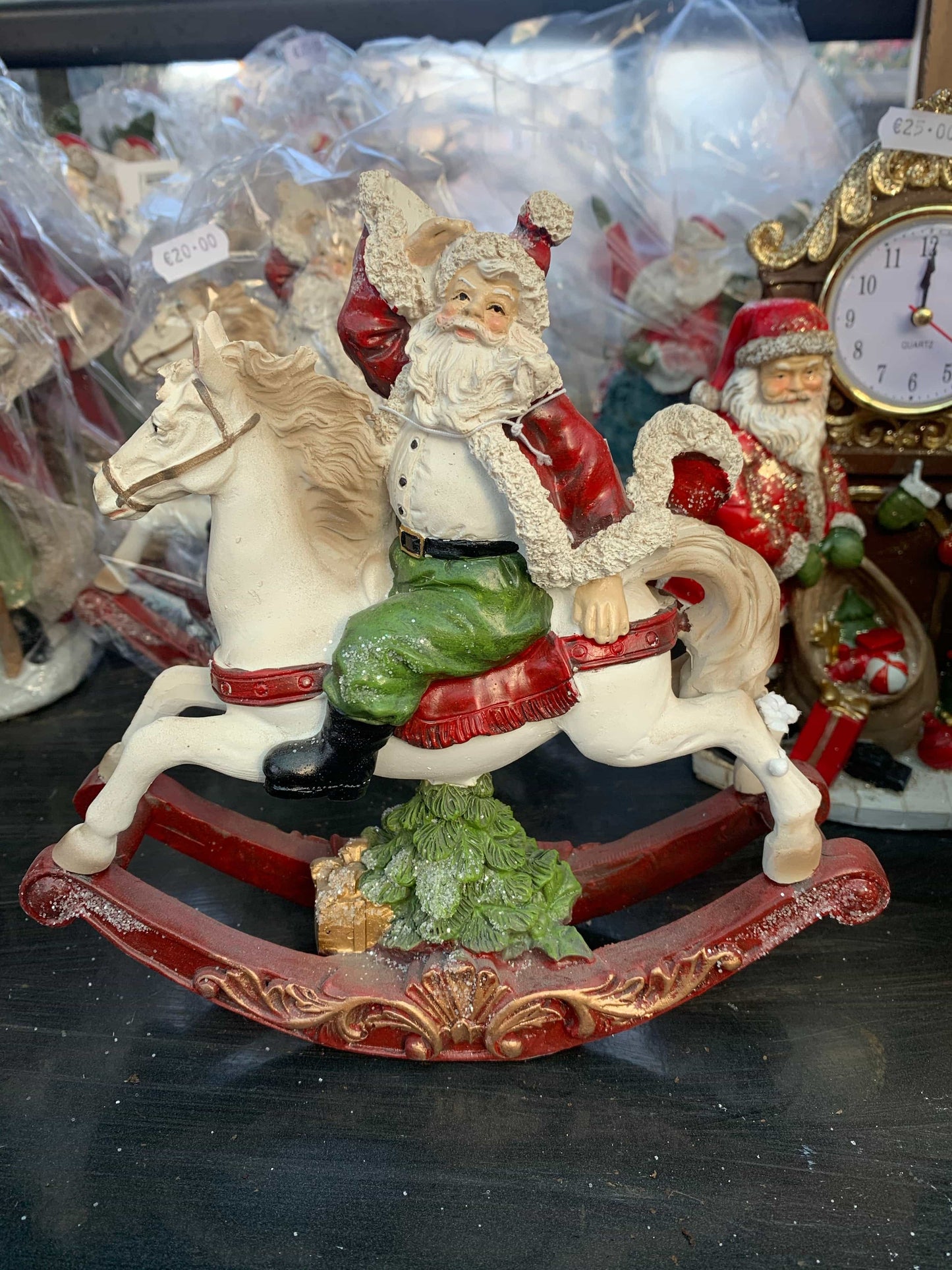 Yuletide Santa on Rocking Horse