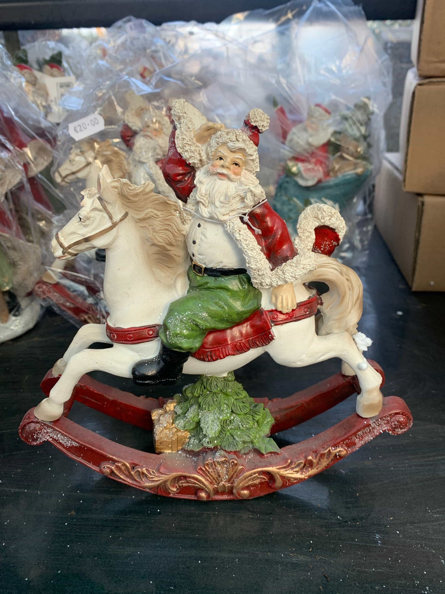 Yuletide Santa on Rocking Horse