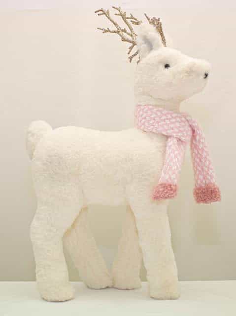 Winter Blush Reindeer With Pink Scarf