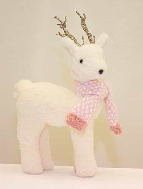 Winter Blush Reindeer With Pink Scarf