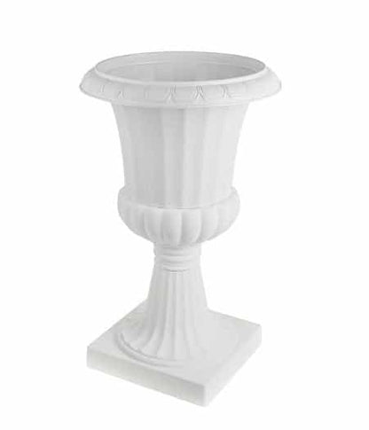 White Urn 58cm and Pedestial stands
