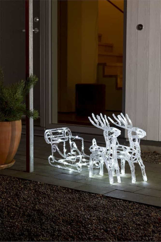 Acrylic Reindeers & Sledge LED