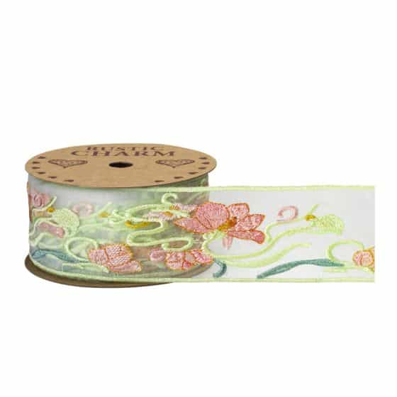 Floral Organza Ribbon - 50mm x 9m