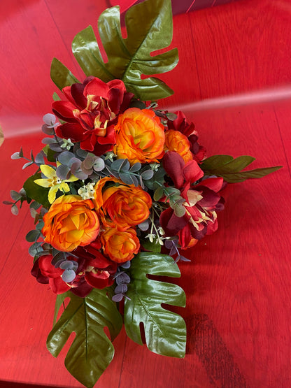 Dahlia Rosebud & Eucalyptus Bush - Artificial