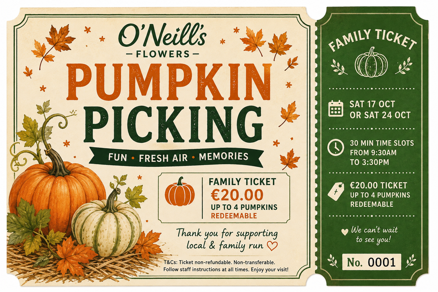 Pumpkin Picking 24th Oct 2026