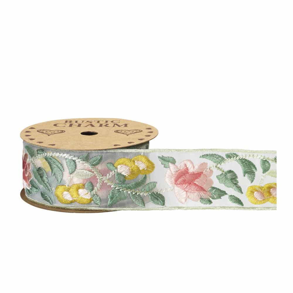 Floral Organza Ribbon - 50mm x 9m Wildflowers