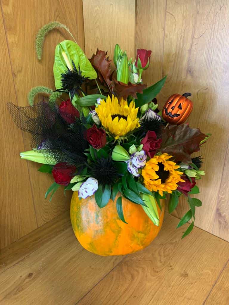 Halloween flower arrangement