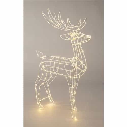 STANDING REINDEER 114CM WITH WARM WHITE LIGHTS